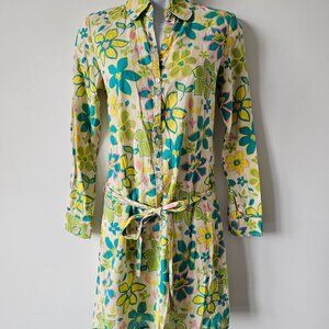 B + AB Multi Color Cotton Blend Long Sleeve Metallic Button Tunic Top 160/80A